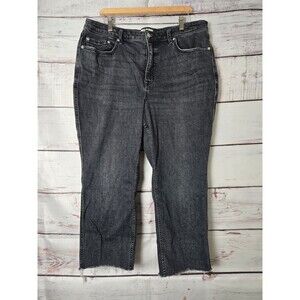 We The Free Womens Jeans Size 35 Smoky Quartz Straight Leg Raw Hem Curvy